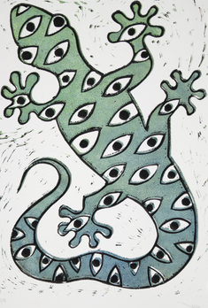 MANY EYED GECKO (green)