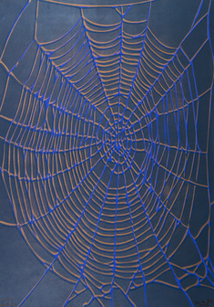 Big Web  (copper on blue)