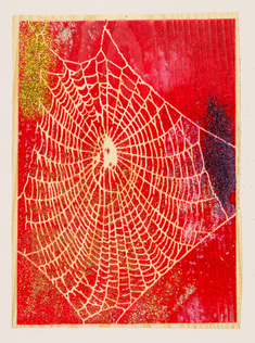 new web - red on wood