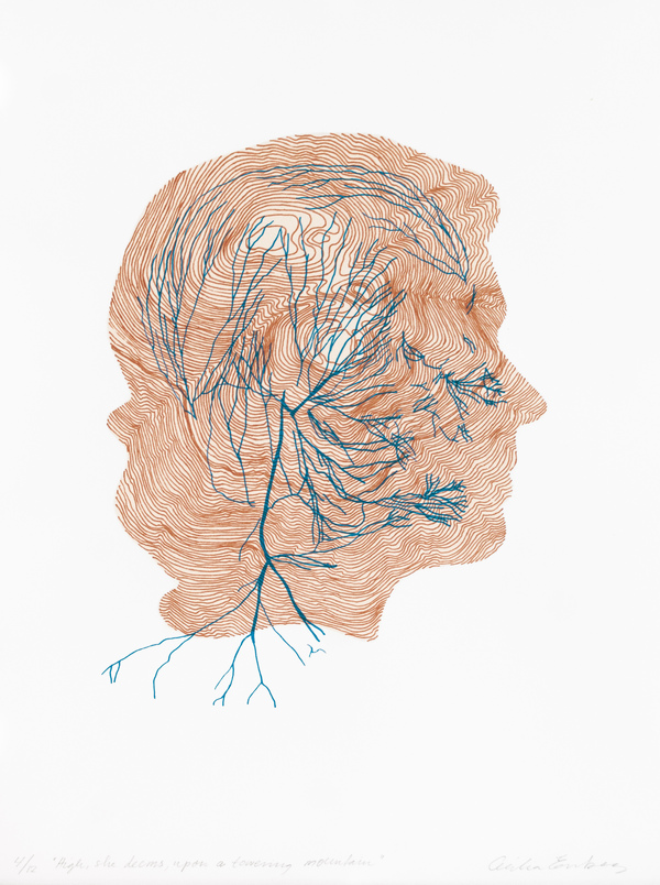 High, she deems, upon a towering mountain