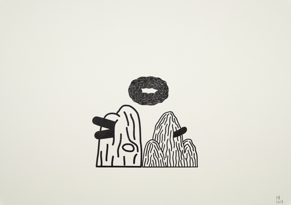 An open Matrix letterpress monoprint (B)